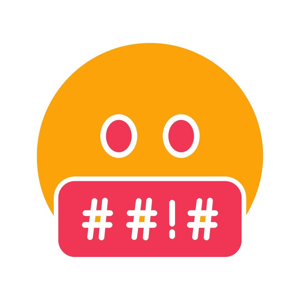 Face with Symbols on Mouth Icon Design vector