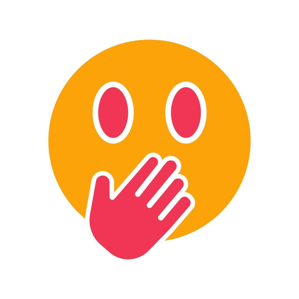 Face with Hand Over Mouth Icon Design vector