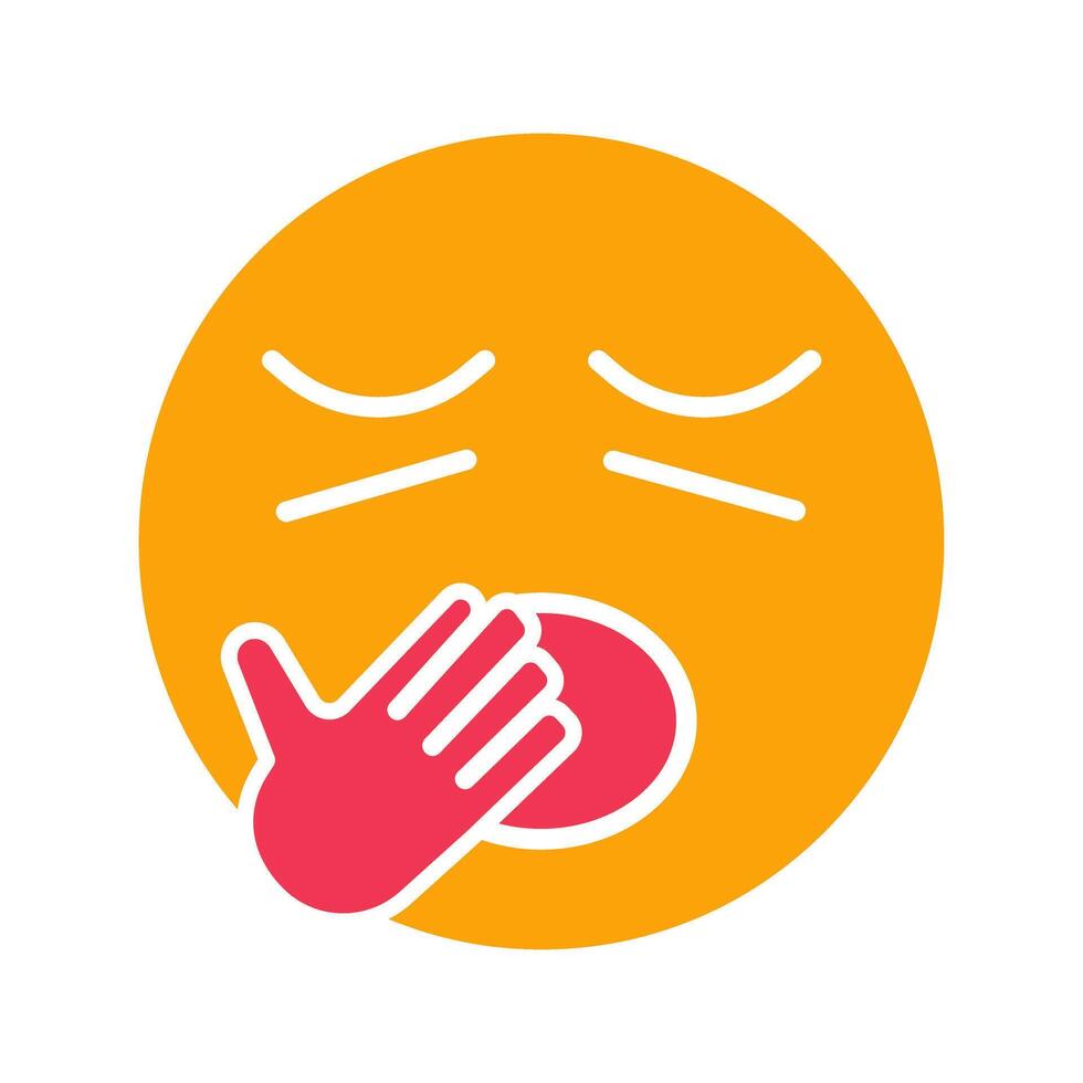 Yawning Face Icon Design vector