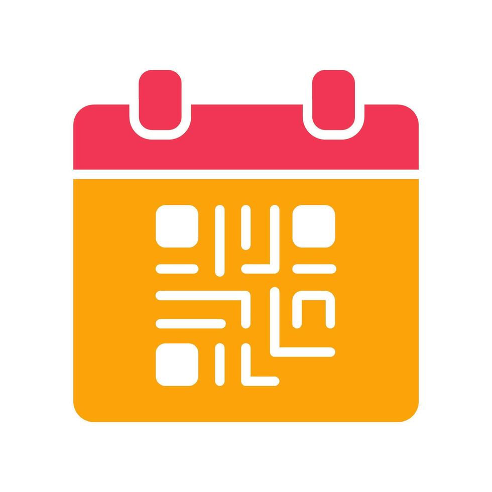 QR Code Calendar Icon Design vector