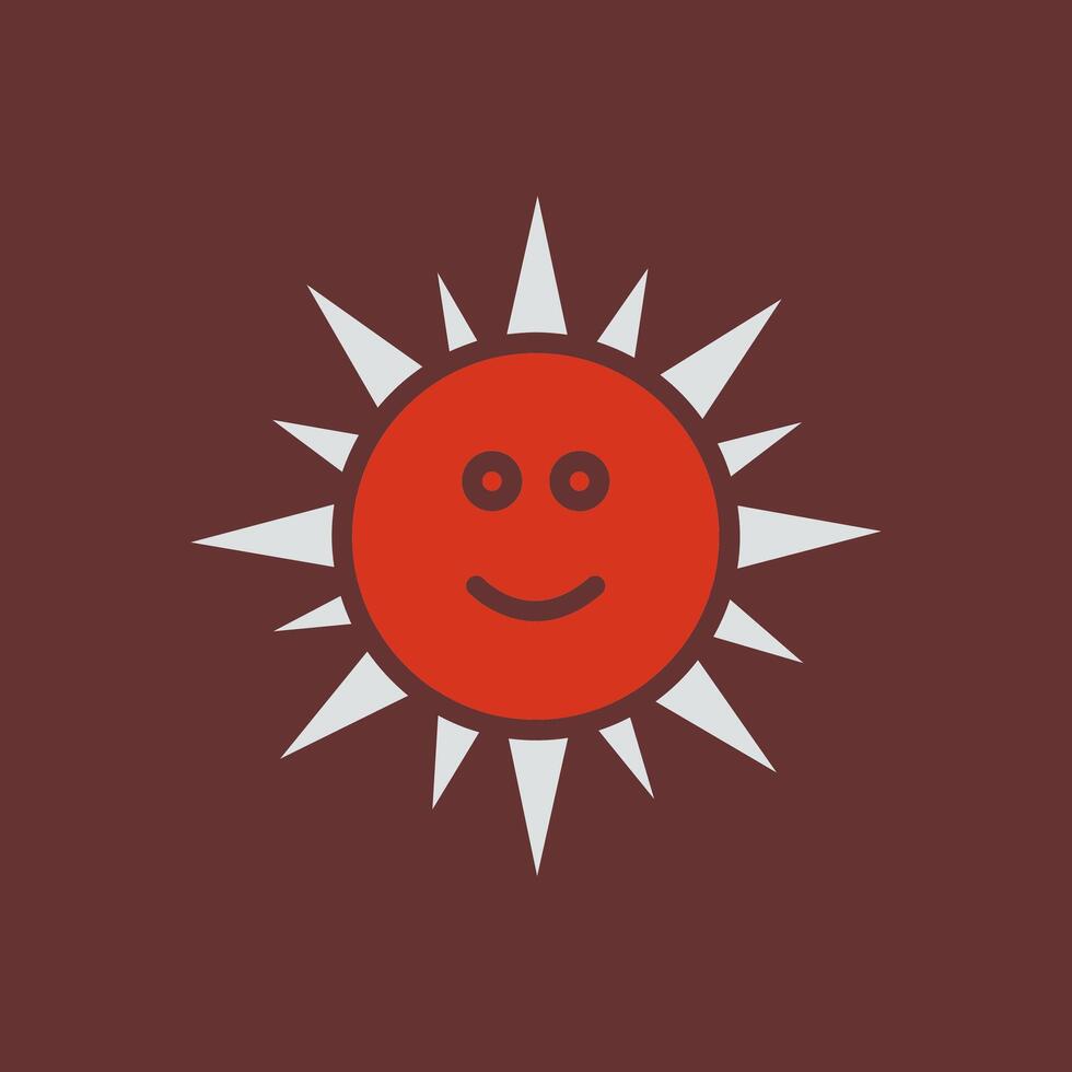 Sun with Face Icon Design vector