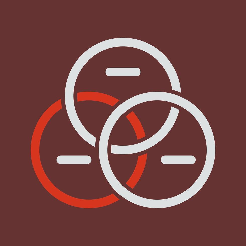 Venn Diagram Icon Design vector