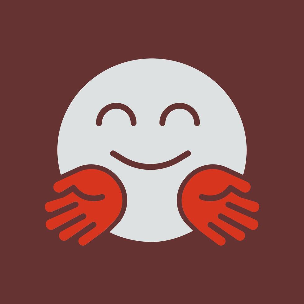 Hugging Face Icon Design vector