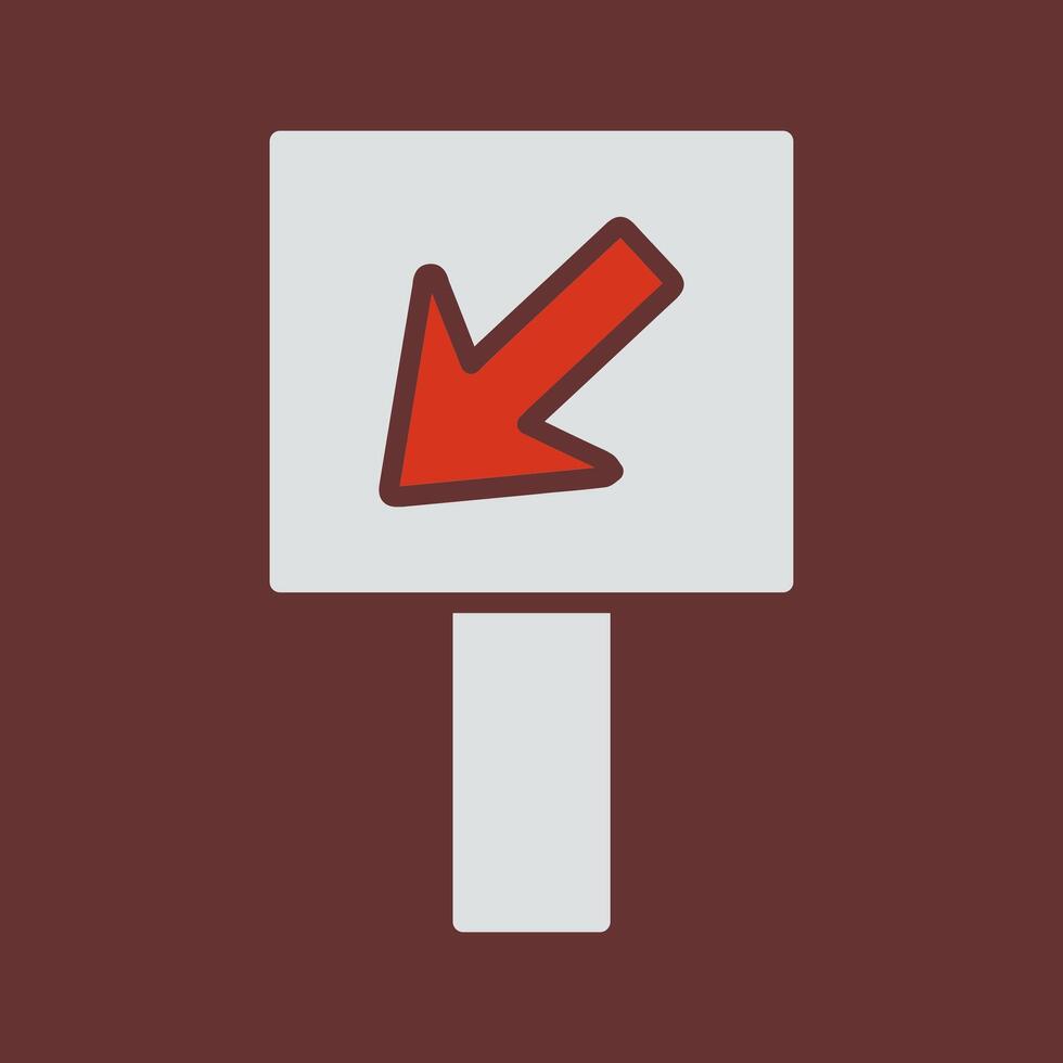 Diagonal Down Left Arrow Icon Design vector