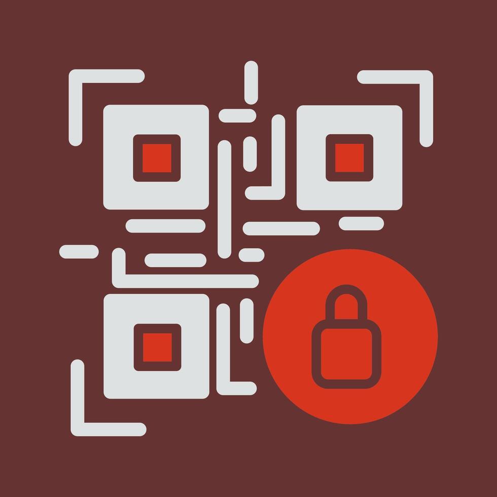QR Code Encryption Icon Design vector