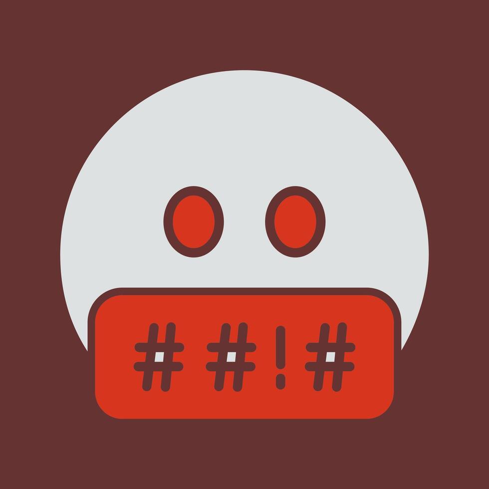 Face with Symbols on Mouth Icon Design vector