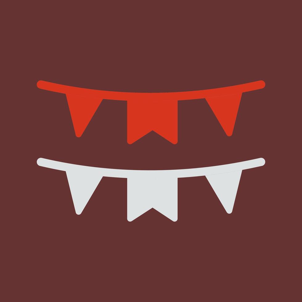 Bunting Flags Icon Design vector