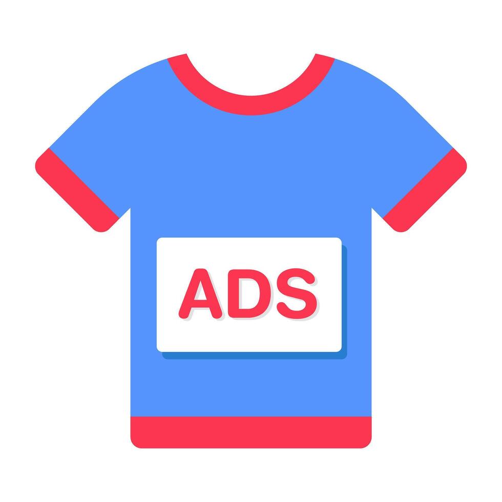 A colored design icon of shirt ad vector