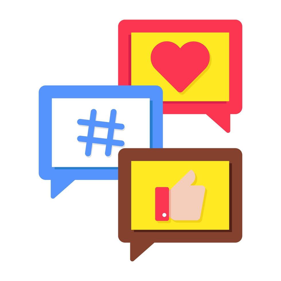 A flat design icon of favorite chat vector