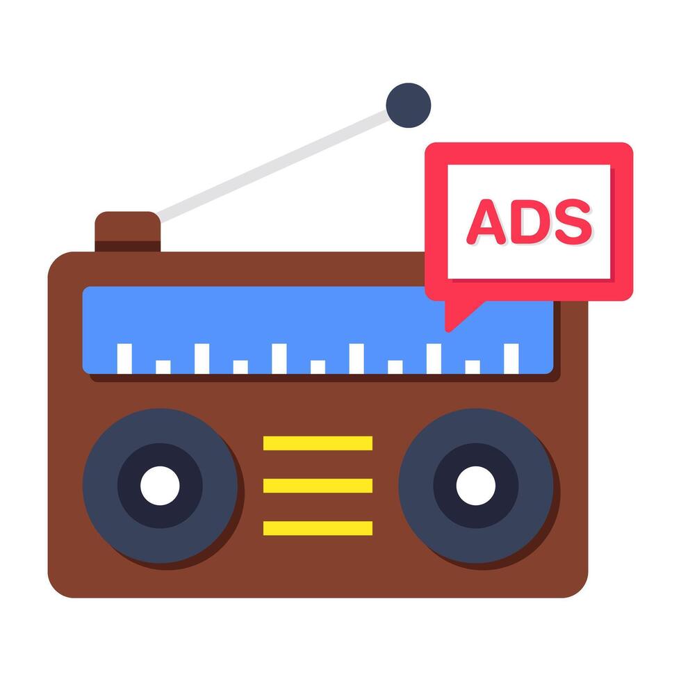 Creative design icon of radio ad vector
