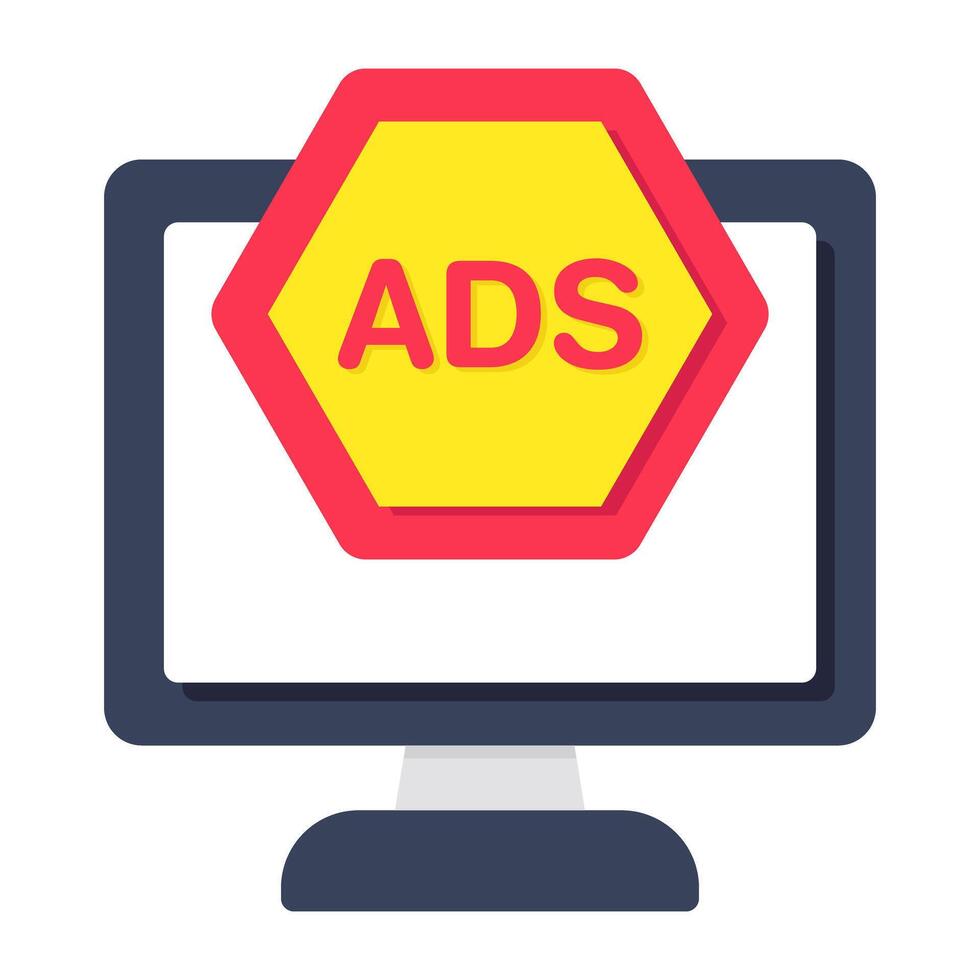 Conceptual flat design icon of online ad vector