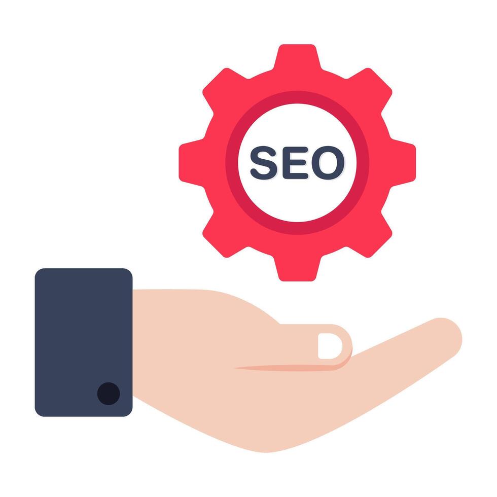 Conceptual flat design icon of search engine optimization vector