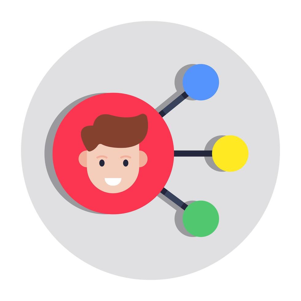 Editable design icon of user network vector