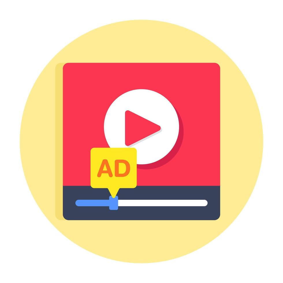 Conceptual flat design icon of online ad vector