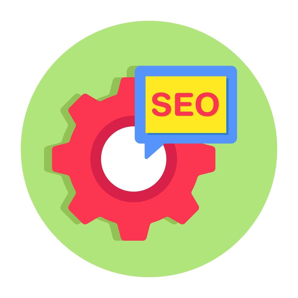 Conceptual flat design icon of seo setting vector