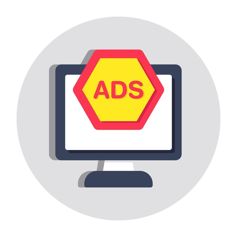 Conceptual flat design icon of online ad vector