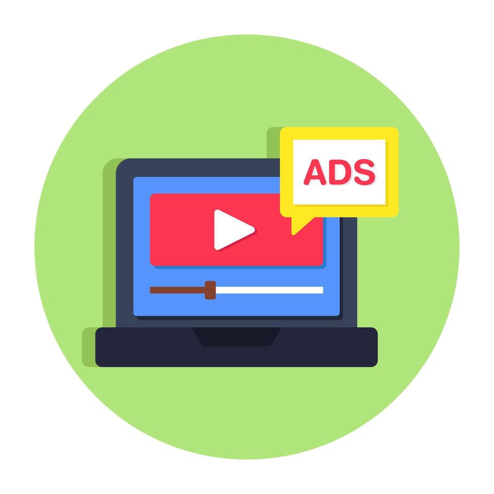 Conceptual flat design icon of ad vector