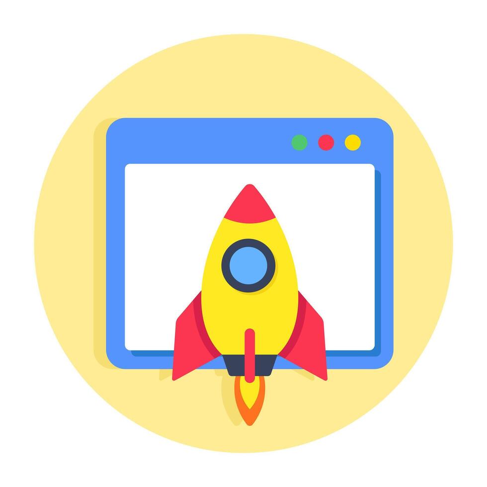 Conceptual design icon of web launch vector