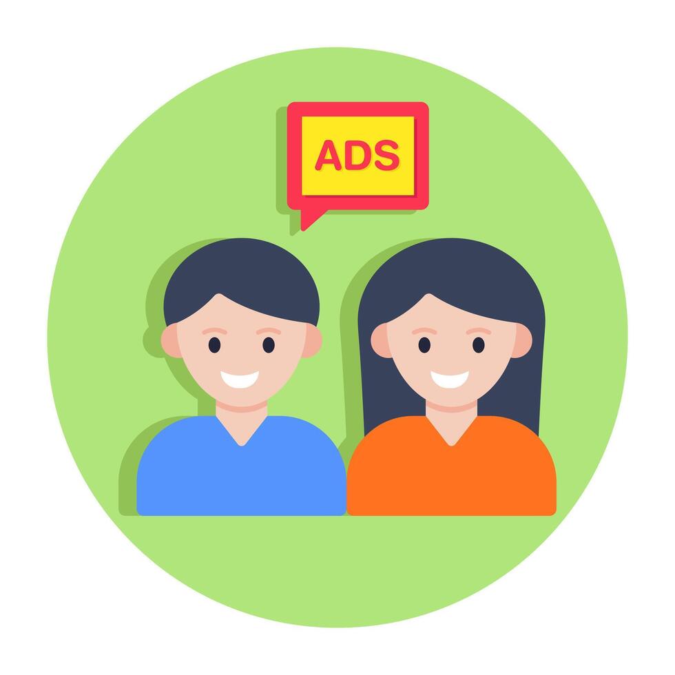 Creative design icon of ad chat vector