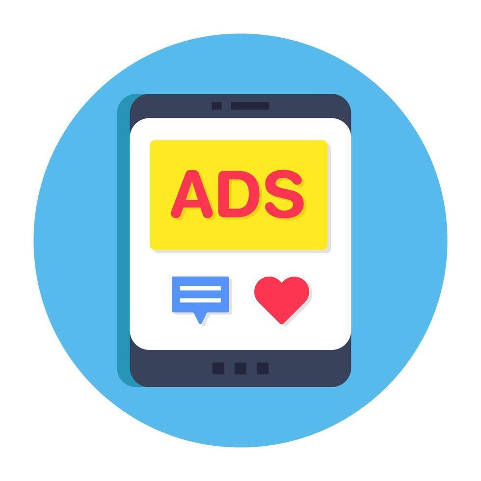 Unique design icon of mobile ad vector
