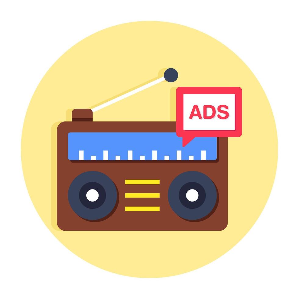 Creative design icon of radio ad vector