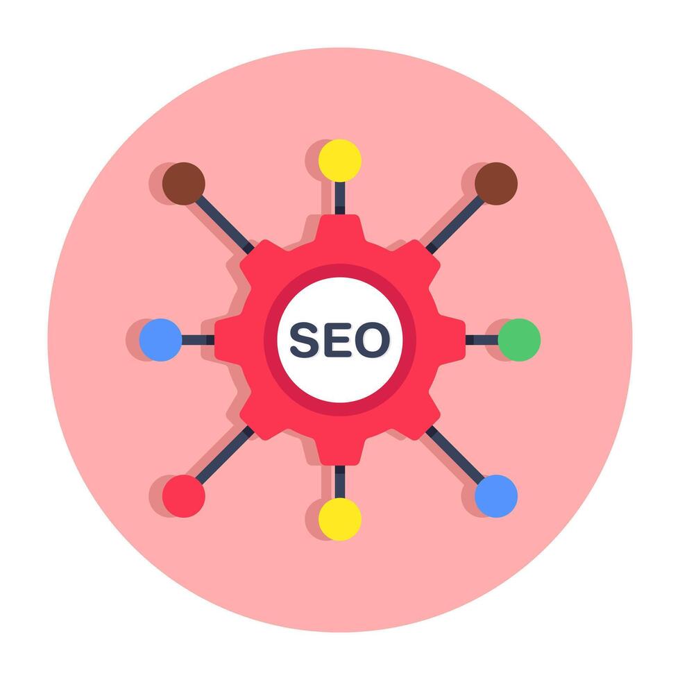 Conceptual flat design icon of seo setting vector