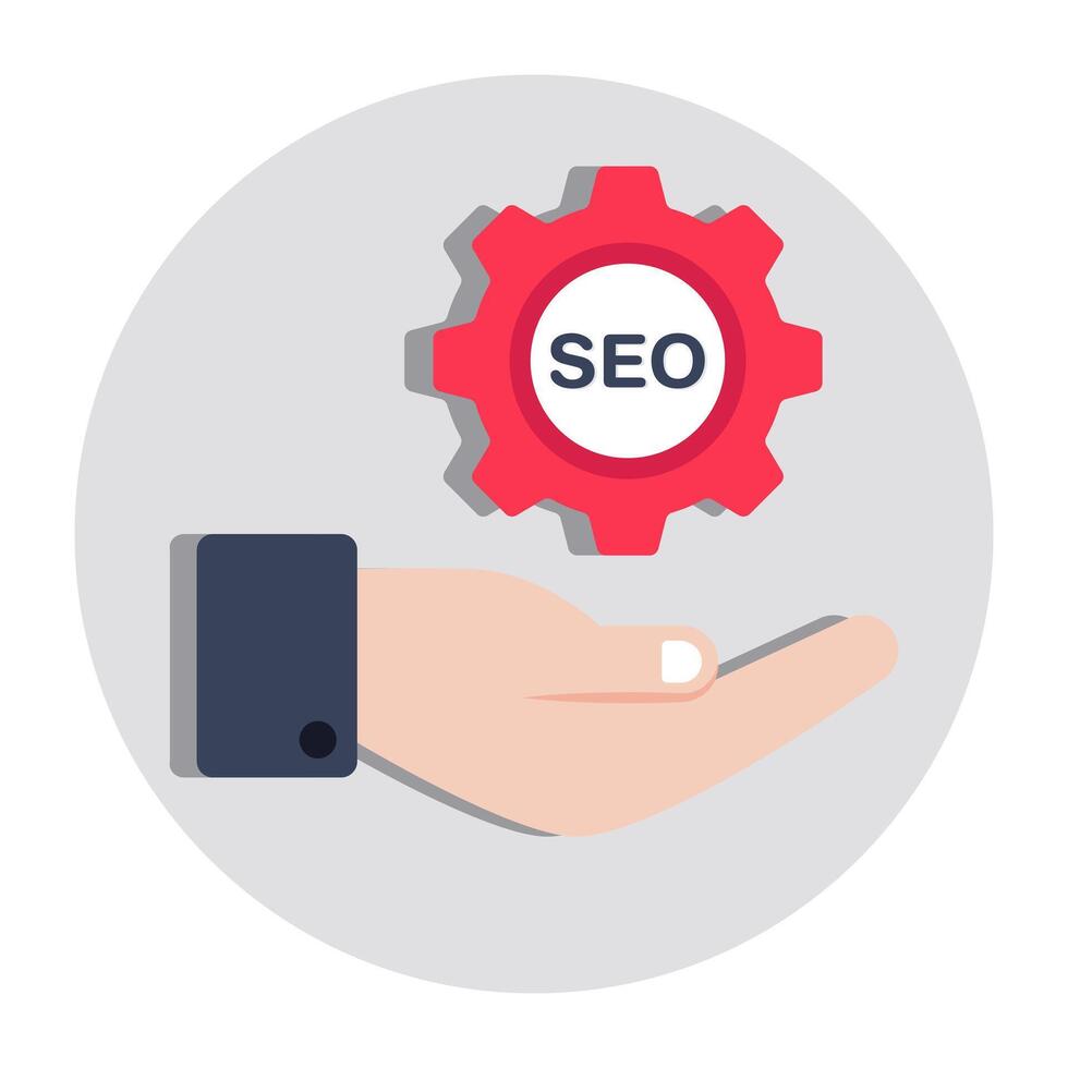 Conceptual flat design icon of search engine optimization vector