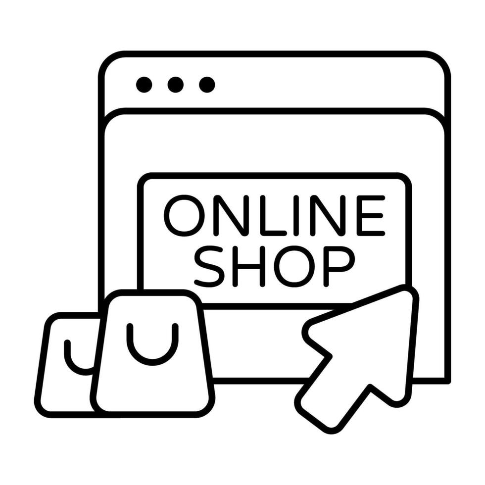 Premium design icon of web shop vector
