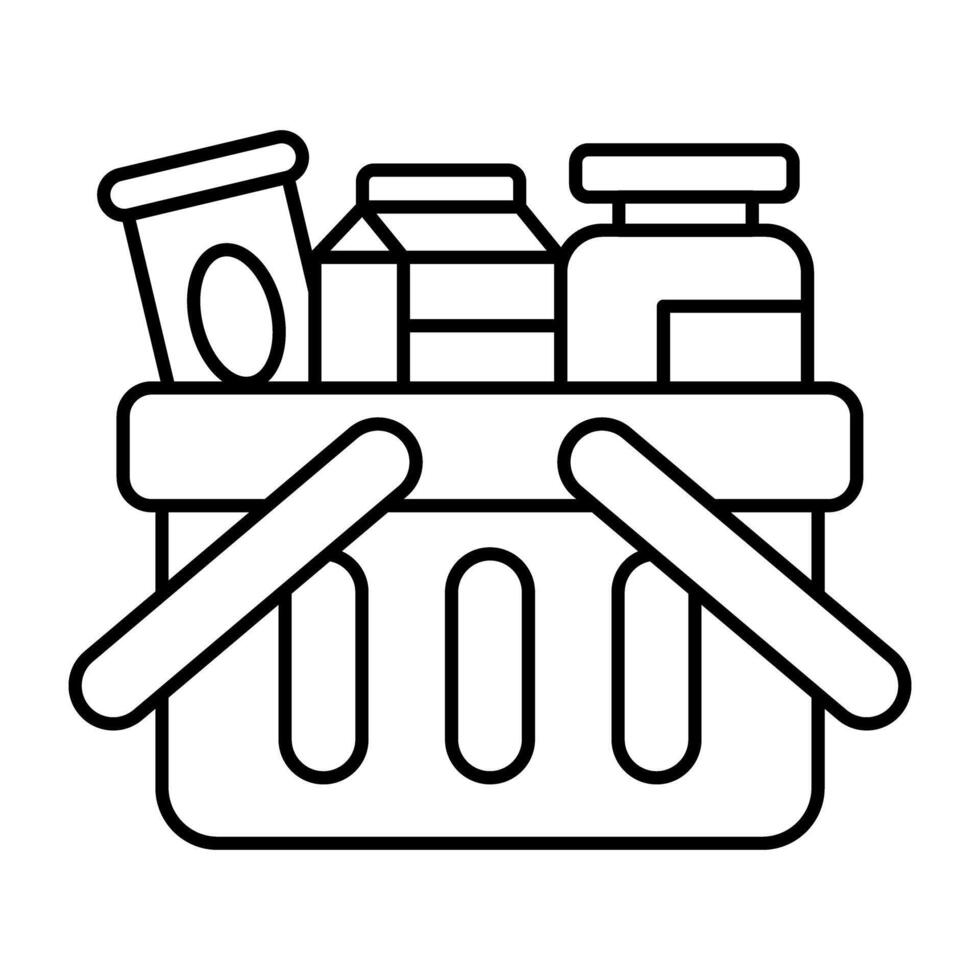 A colored design icon of shopping basket vector