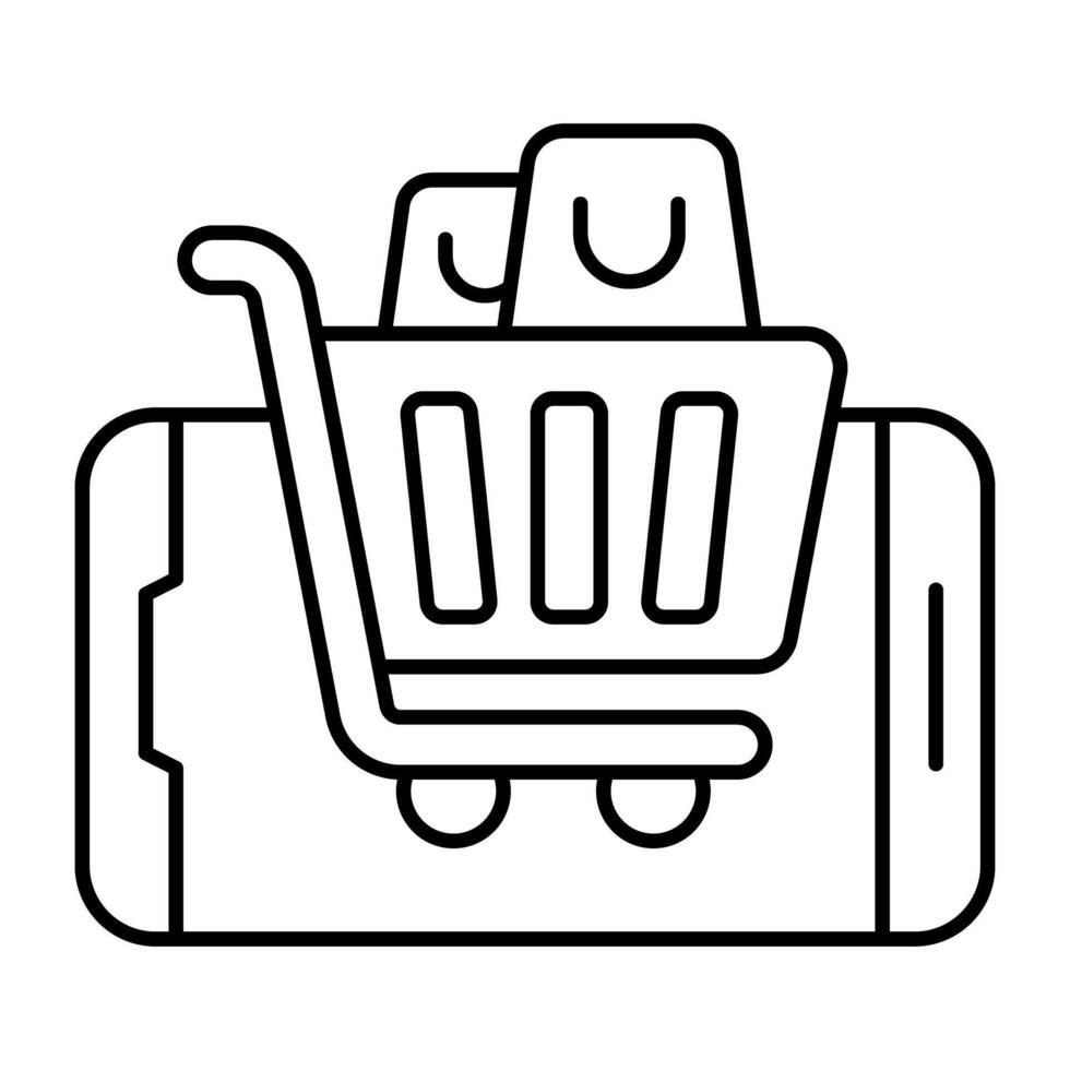 Modern design icon of mobile shopping vector