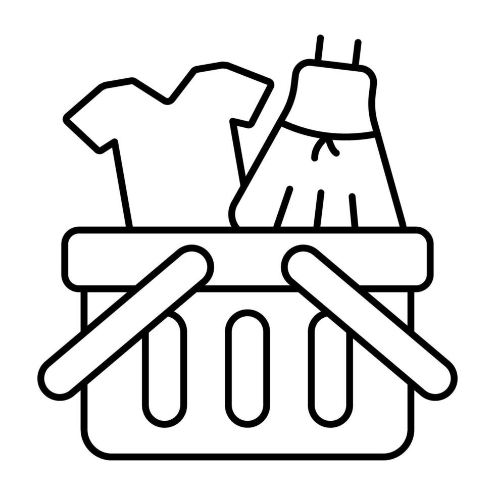 A flat design icon of shopping basket vector