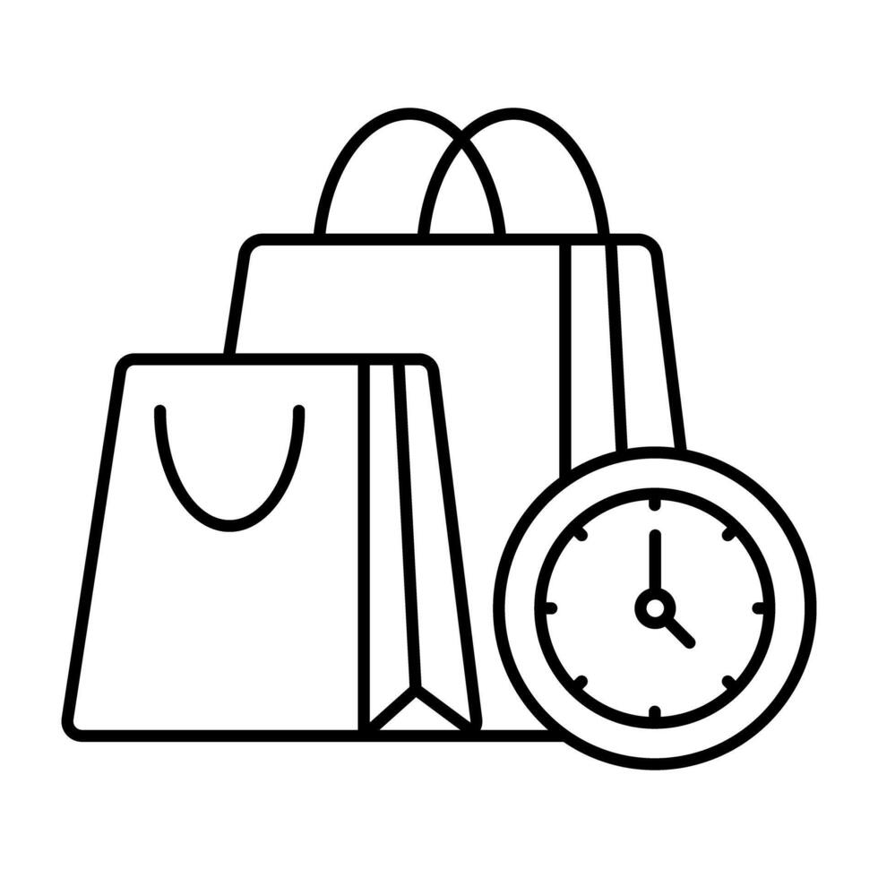 A flat design icon of shopping time vector