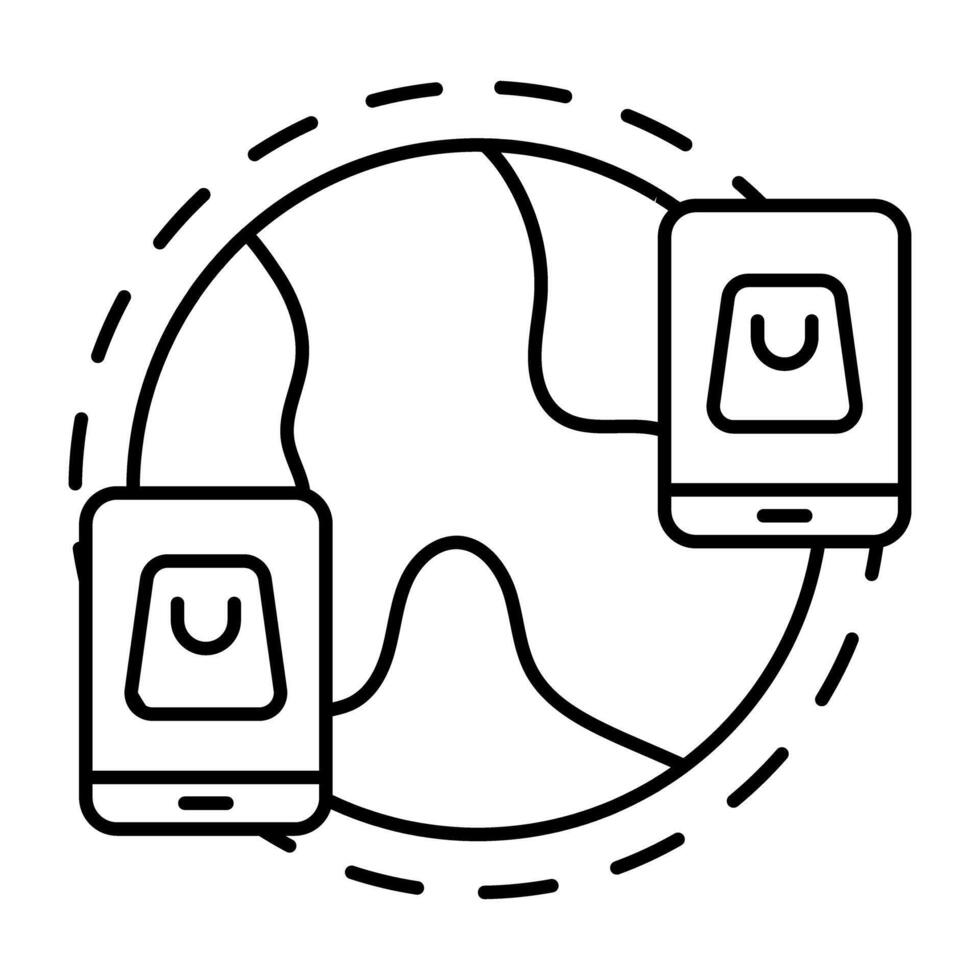 Creative design icon of global shopping vector