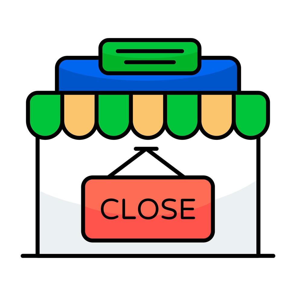 A colored design icon of close board vector