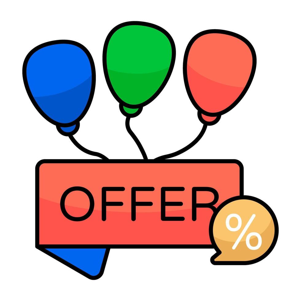 Creative design icon of offer balloons vector