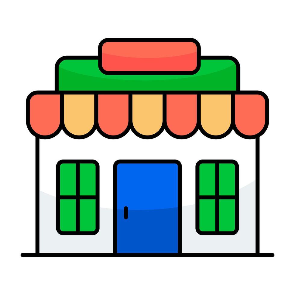 A flat design icon of shop vector