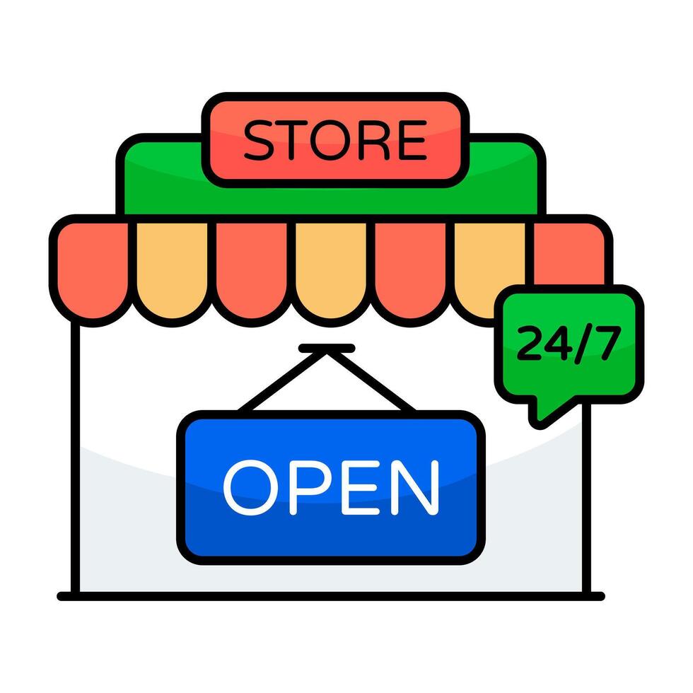 Creative design icon of anytime open vector