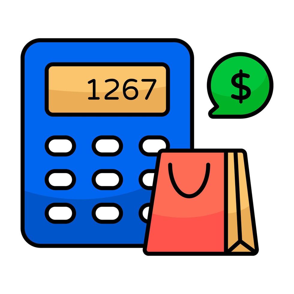 A beautiful design icon of shopping calculation vector