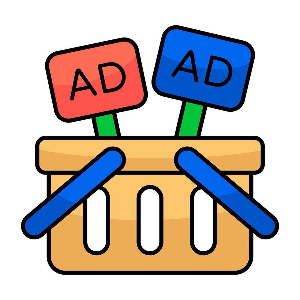 Creative design icon of shopping ad vector