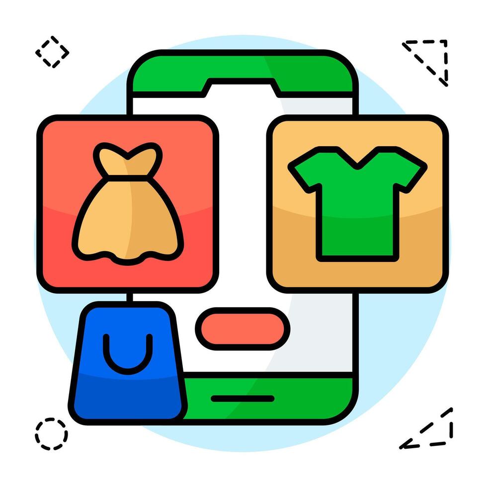A beautiful design icon of mobile shopping vector