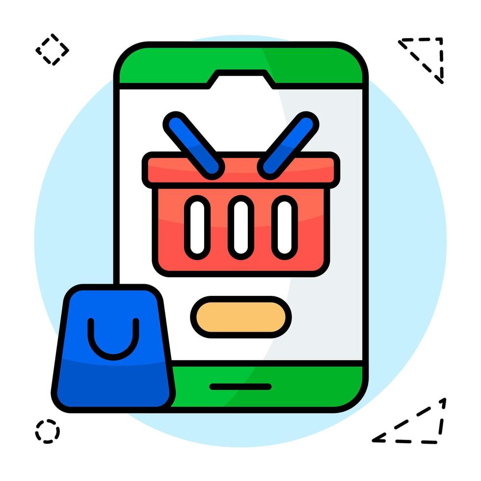 A trendy design icon of mobile shopping app vector