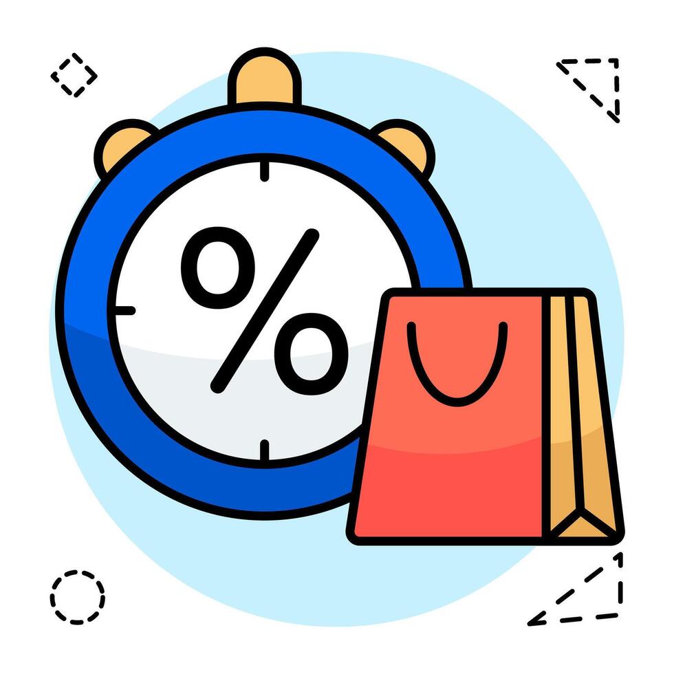 Modern design icon of discount time vector