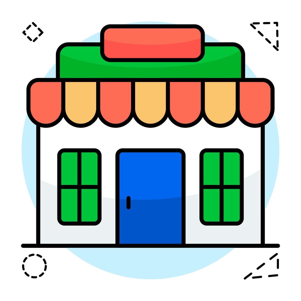 A flat design icon of shop vector