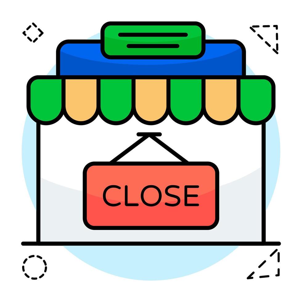 A colored design icon of close board vector