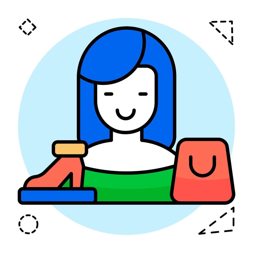 Creative design icon of shopping girl vector
