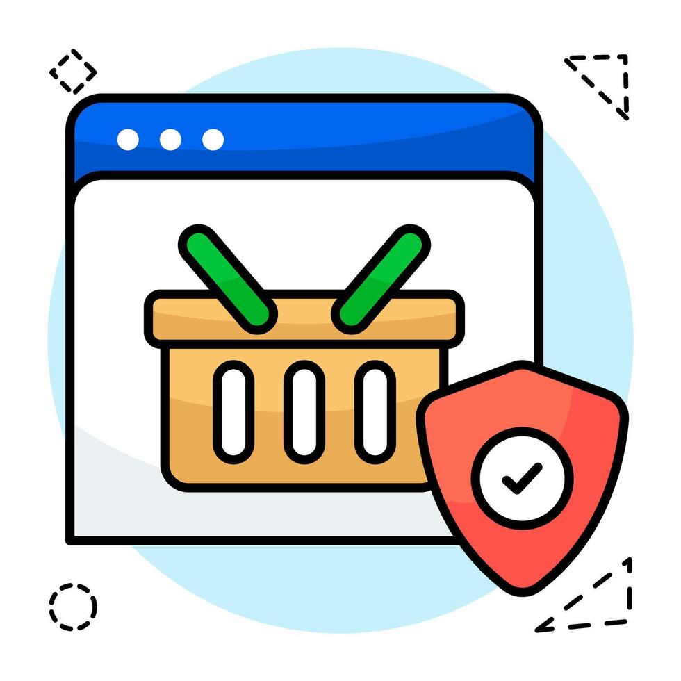 Perfect design icon of web secure shopping vector