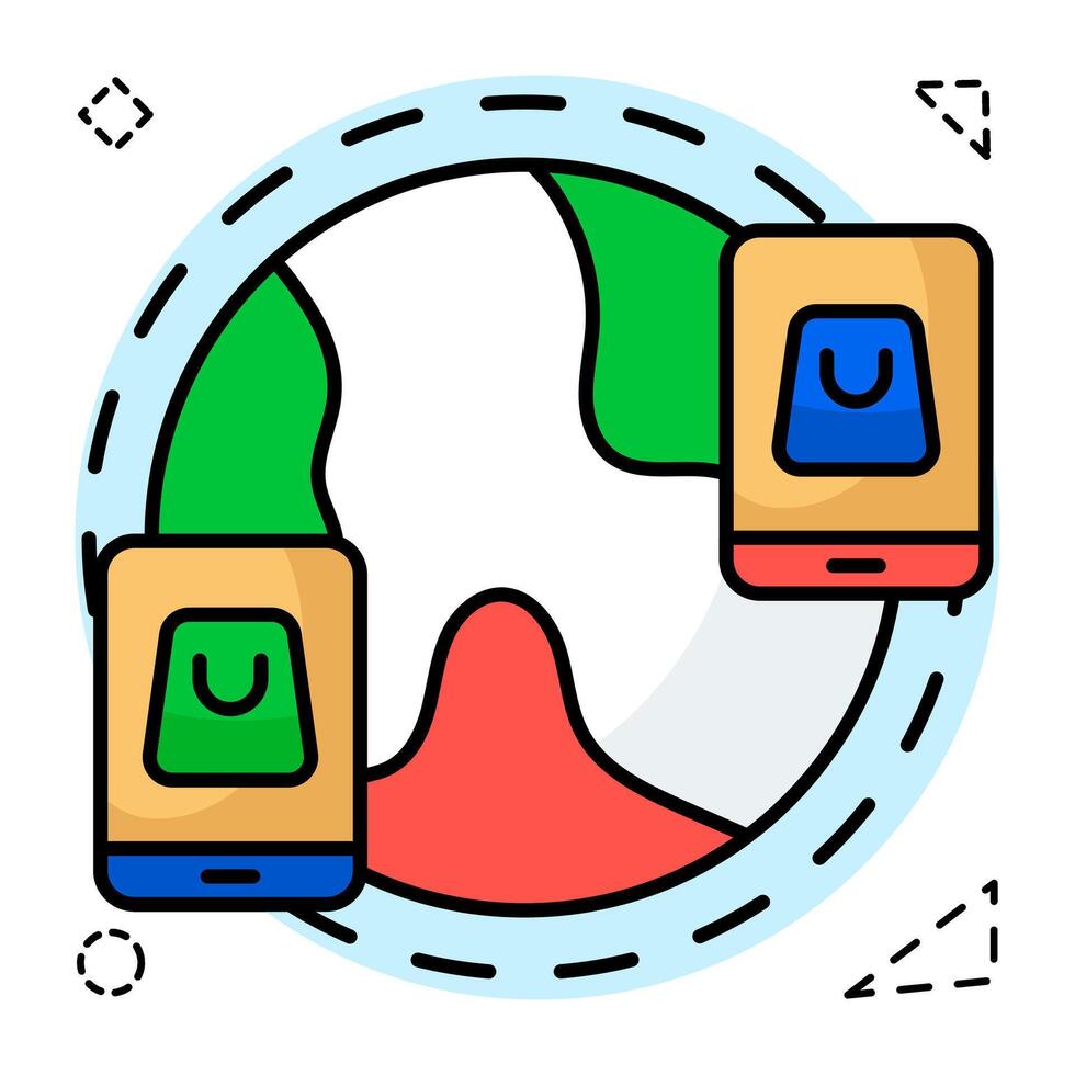 Creative design icon of global shopping vector