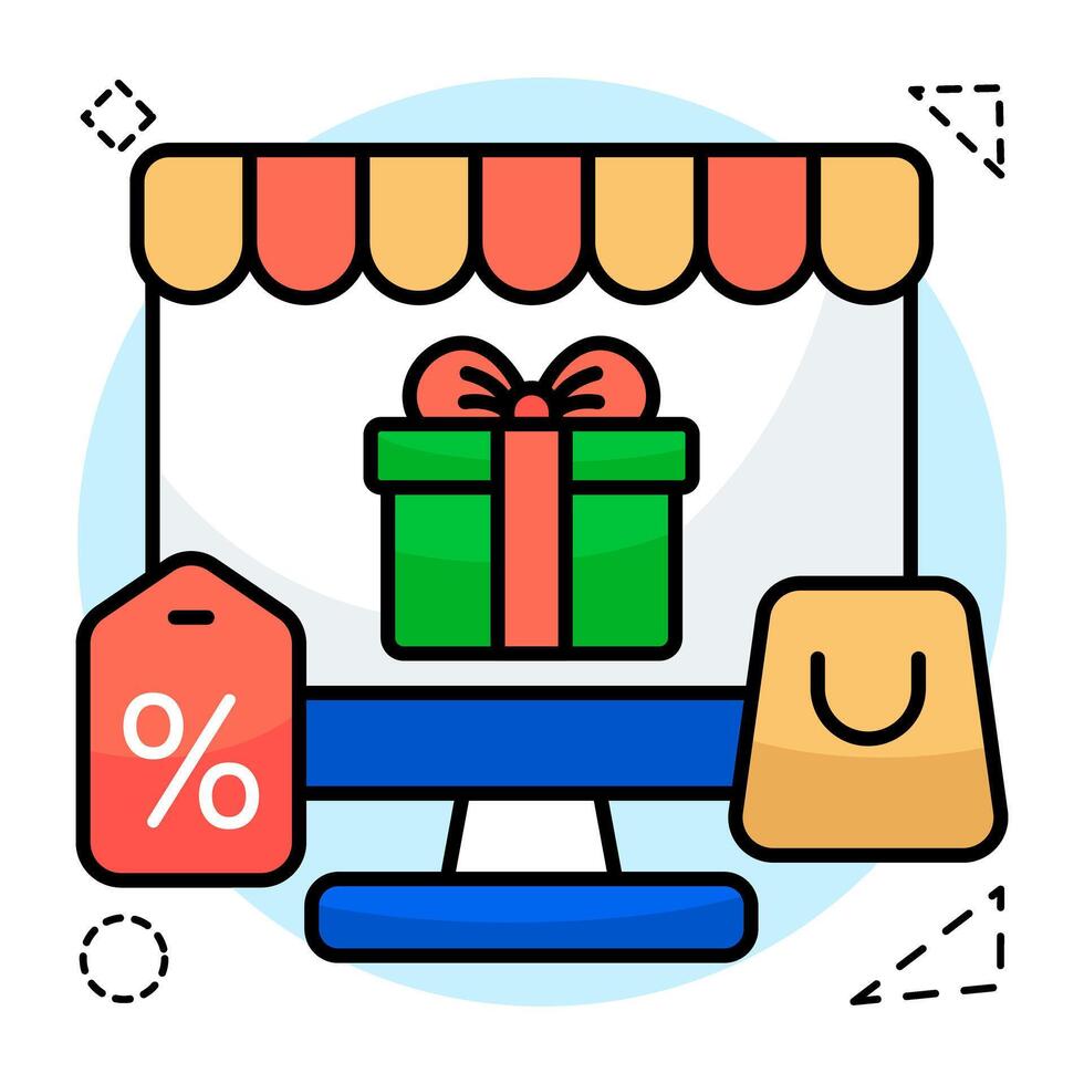An icon design of online gift vector