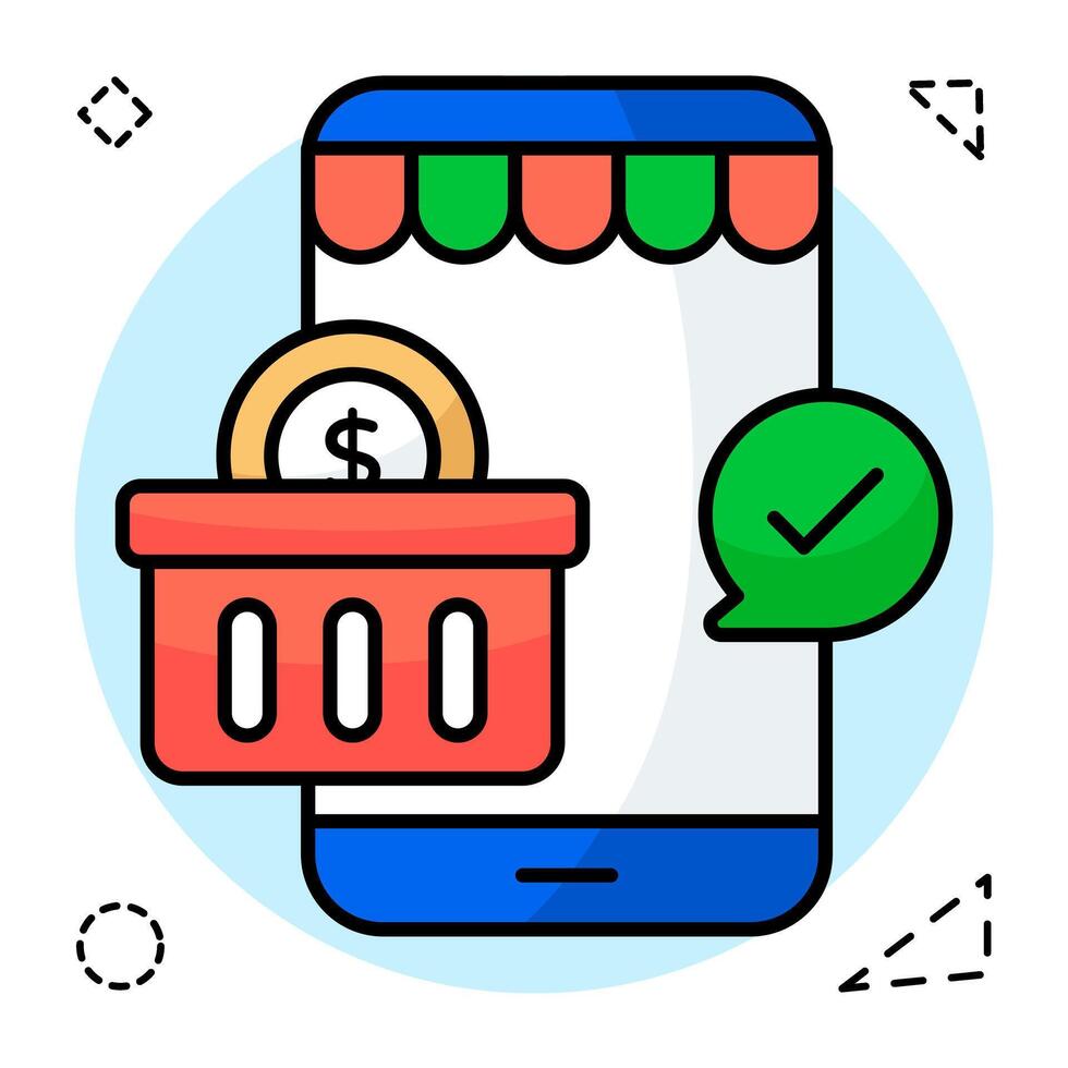 Modern design icon of mobile shopping vector