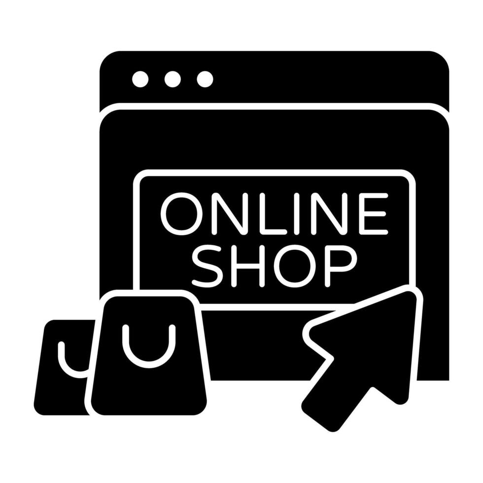 Premium design icon of web shop vector
